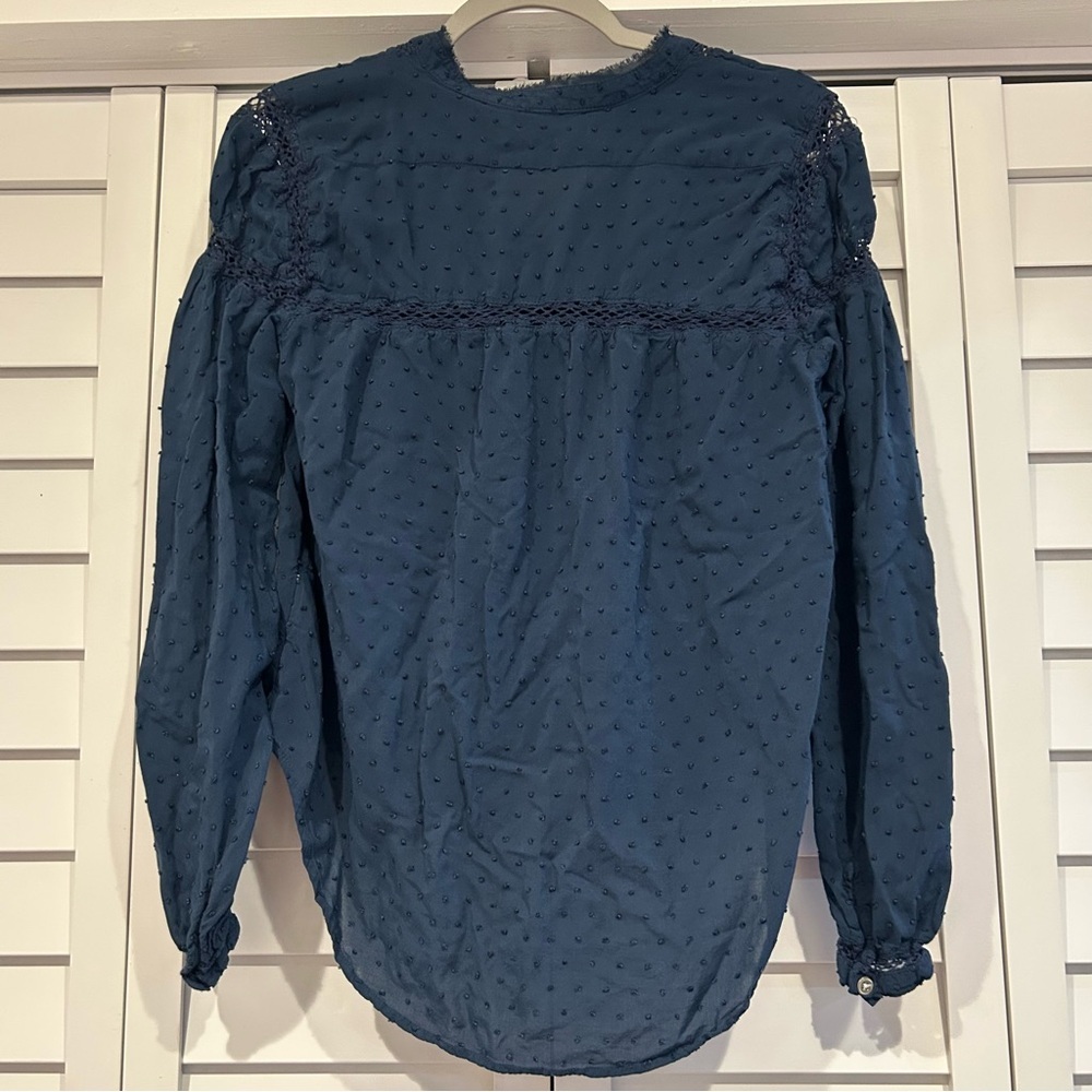 Small Free People Everyday Girl Swiss Dot Blouse - Picture 7 of 9